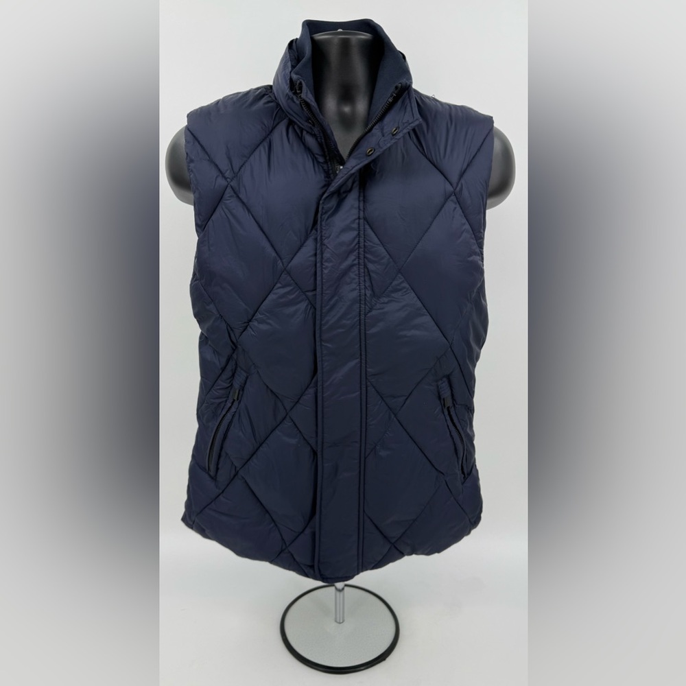 Zara Man Navy Blue Quilted‎ Diamond Poly Fill Puffer Vest Casual Men’s Medium M